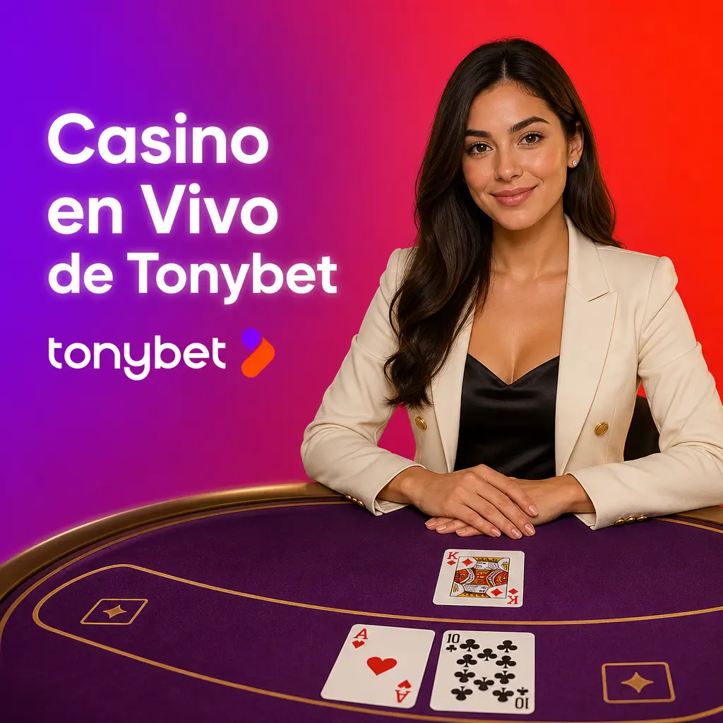 Casino en vivo de Tonybet con crupieres reales de Evolution: ruleta, blackjack, bacará, game shows y póker Casino Hold'em.