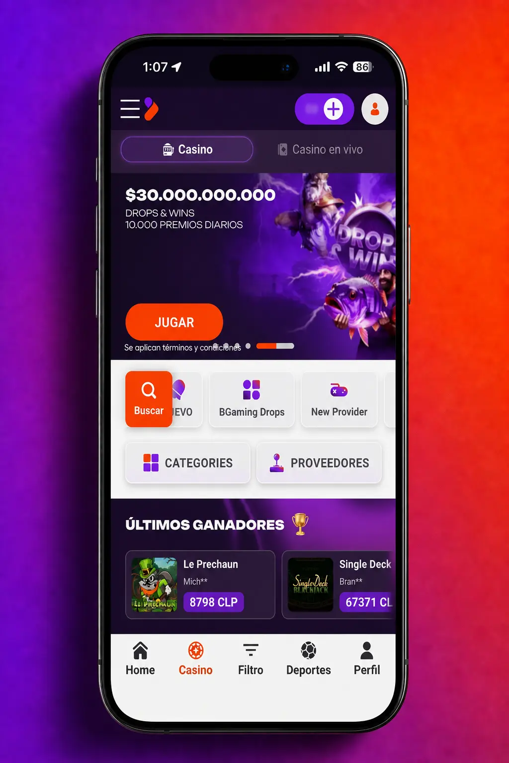 Pasos para depositar en la app de Tonybet Chile: inicia sesión, elige método de pago y confirma el monto en segundos.