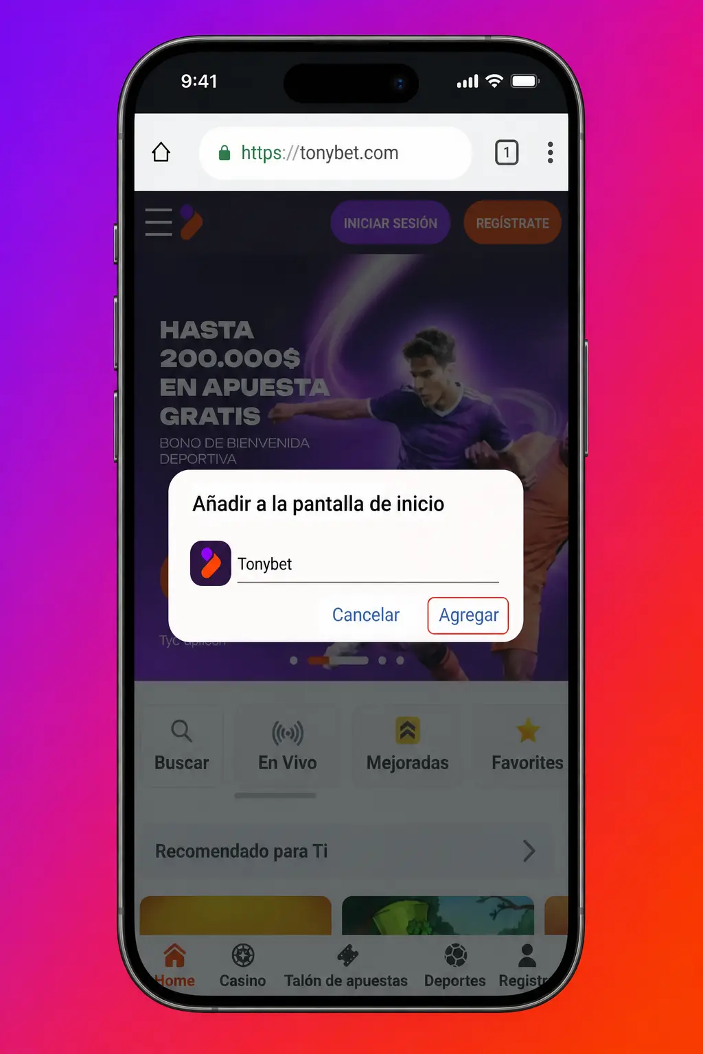 Pasos para descargar e instalar el APK de Tonybet en Android desde el celular
