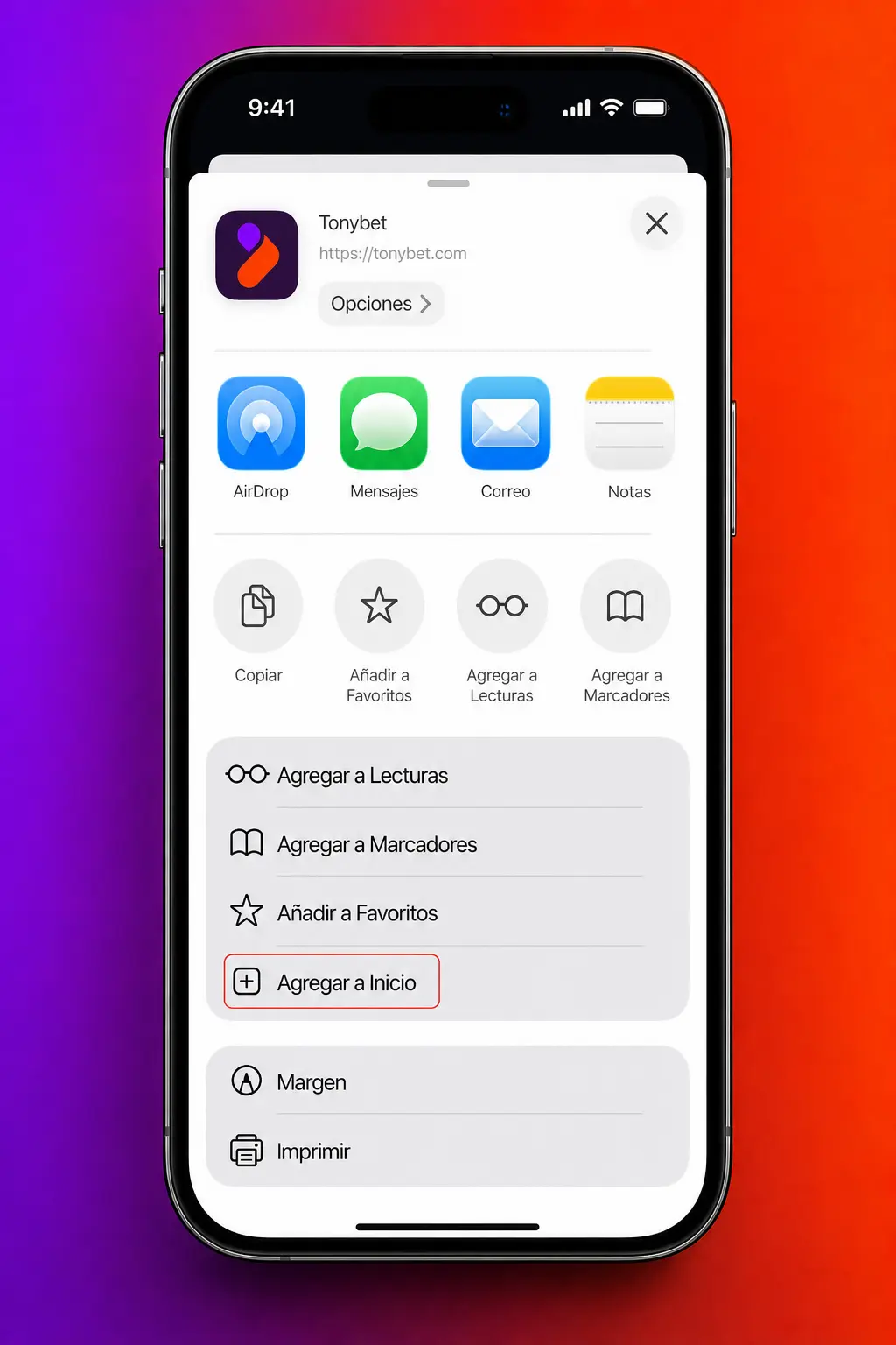 Pasos para descargar la app de Tonybet en iOS: descarga, instala el perfil, confía en él y abre la app.