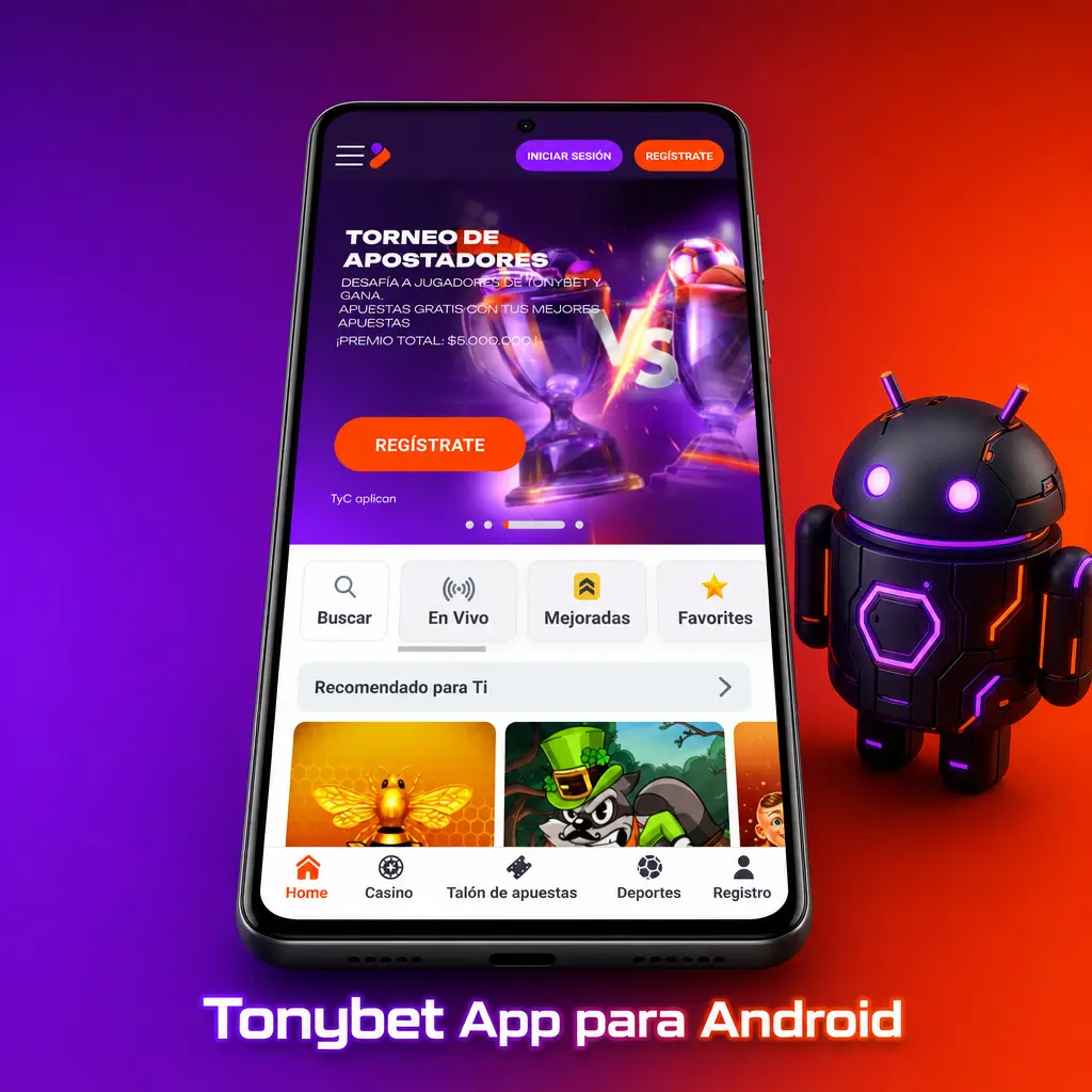 Aplicación Tonybet para Android: apuestas deportivas y casino online gratis en Chile, compatible con Android 8.0 o superior