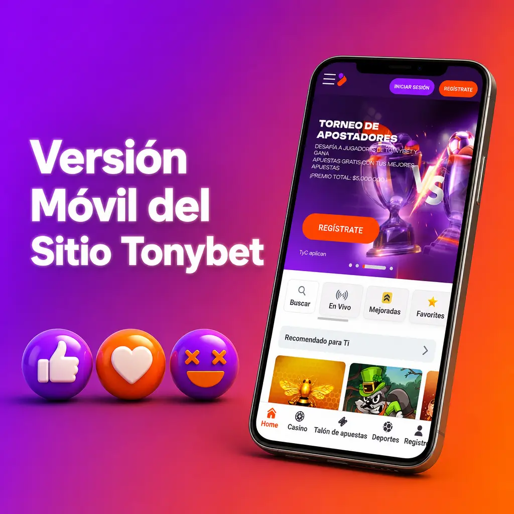 Sitio móvil de Tonybet en Chile con apuestas deportivas y casino en vivo desde Chrome o Safari sin descargar software